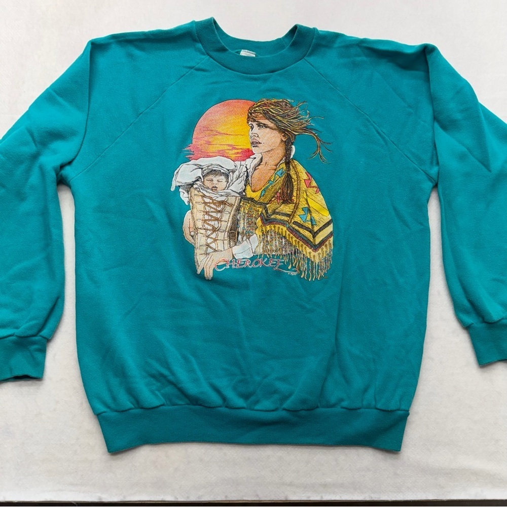 Native American Cherokee Women and Child Sweatshirt Women’s Size X-Large - Picture 1 of 9